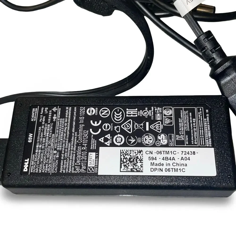 Dell 65W Laptop AC Power Adapter Charger 19.5V 3.34A 06TM1C LA65NS2-01 Cord